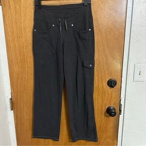 KÜHL Mova Pants Women’s Size 4 Reg Black Cargo Stretch Drawstring 29” Inseam